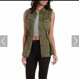 Refuge olive green utility vest size medium